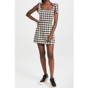 Alice + Olivia Maryann Black and White Checkered Mini Dress NWT